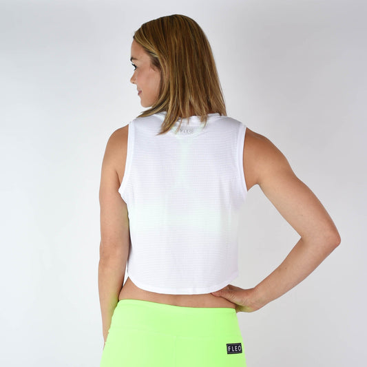 FLEO Dylan Muscle Crop Tank - White