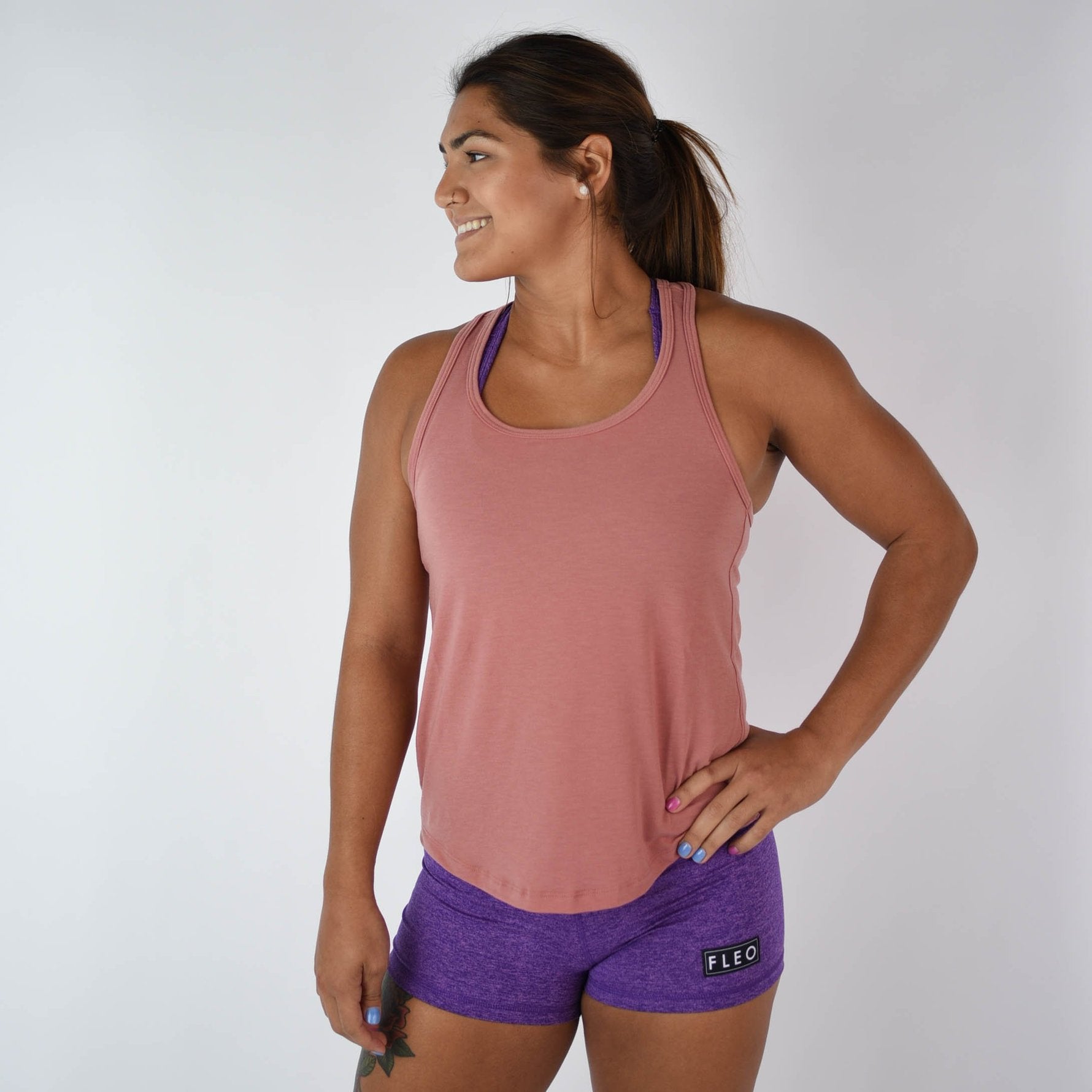 FLEO Elevate Racerback Tank - Withered Rose - 9 for 9