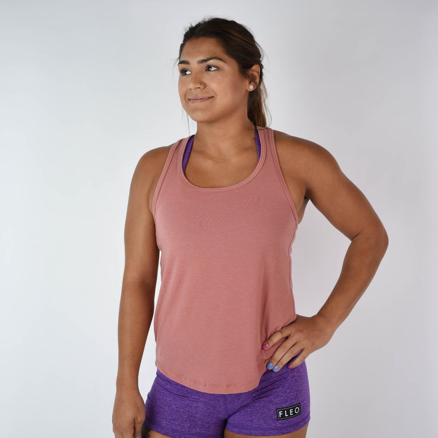 FLEO Elevate Racerback Tank - Withered Rose - 9 for 9