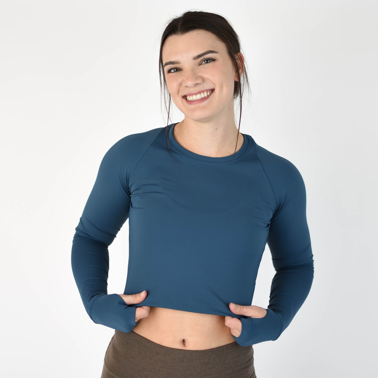 FLEO Foundation Long Sleeve Crop - Sailor Blue