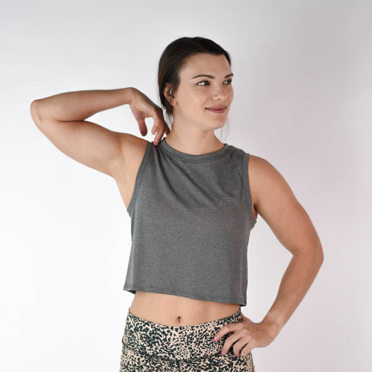 FLEO Dylan Muscle Crop - Heather Black - 9 for 9