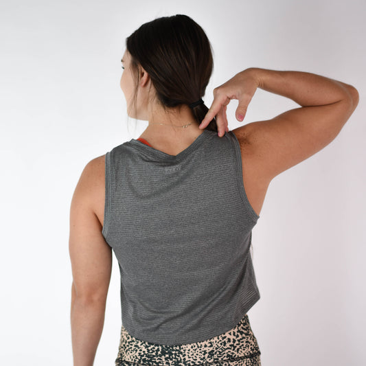 FLEO Dylan Muscle Crop - Heather Black - 9 for 9