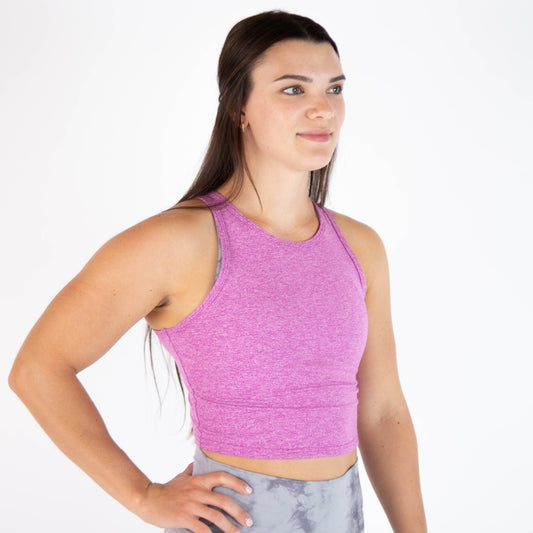 FLEO Tempo Crop Tank - Heather Orchid
