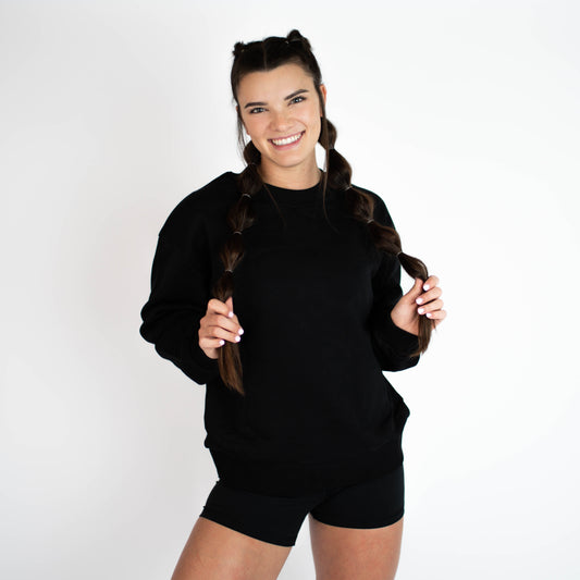 FLEO Just Right Oversized Crew - Black