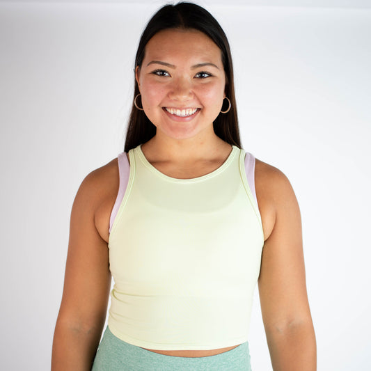 FLEO Tempo Crop Tank - Lime Cream