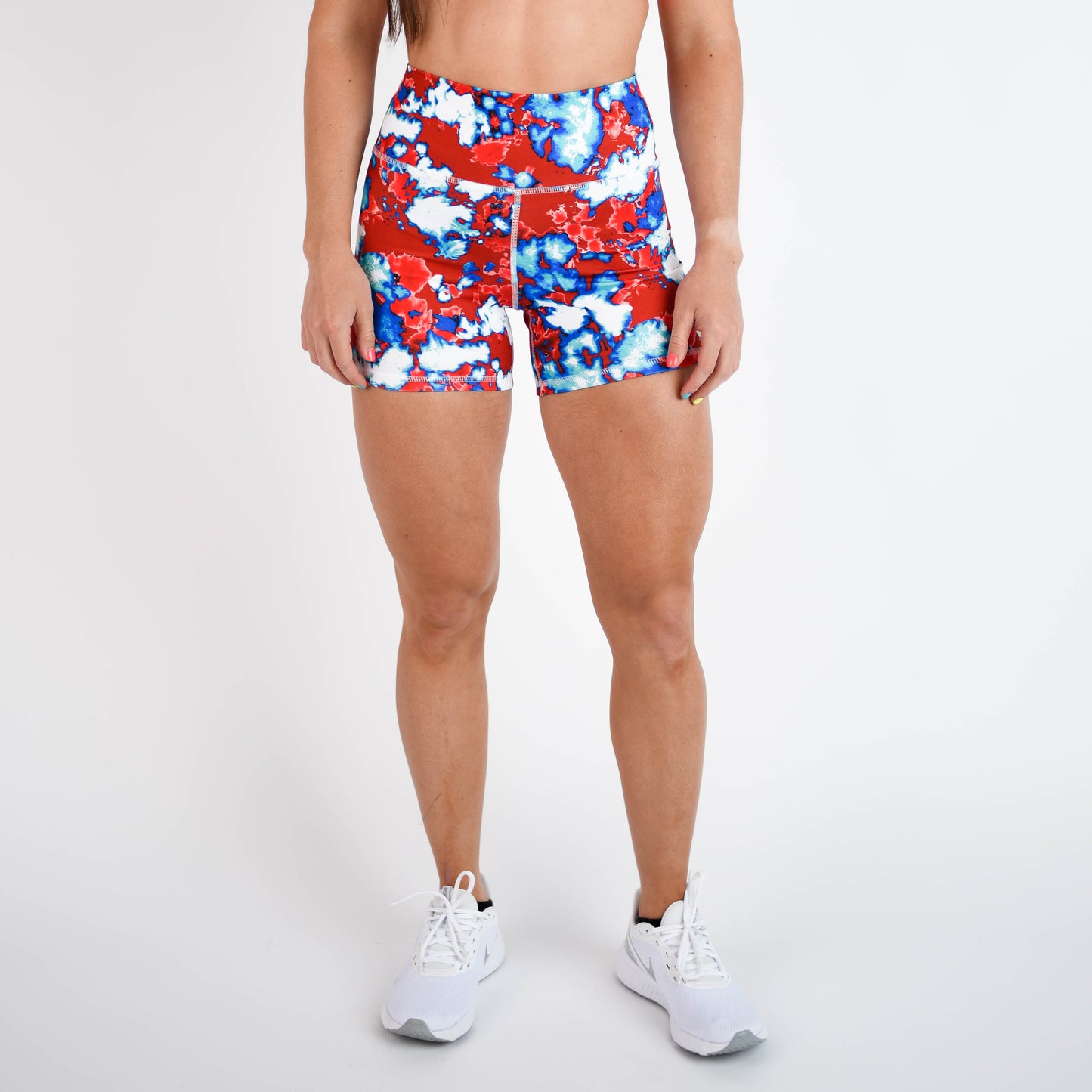 FLEO Red, White and Blue Marble Shorts (True High Contour)