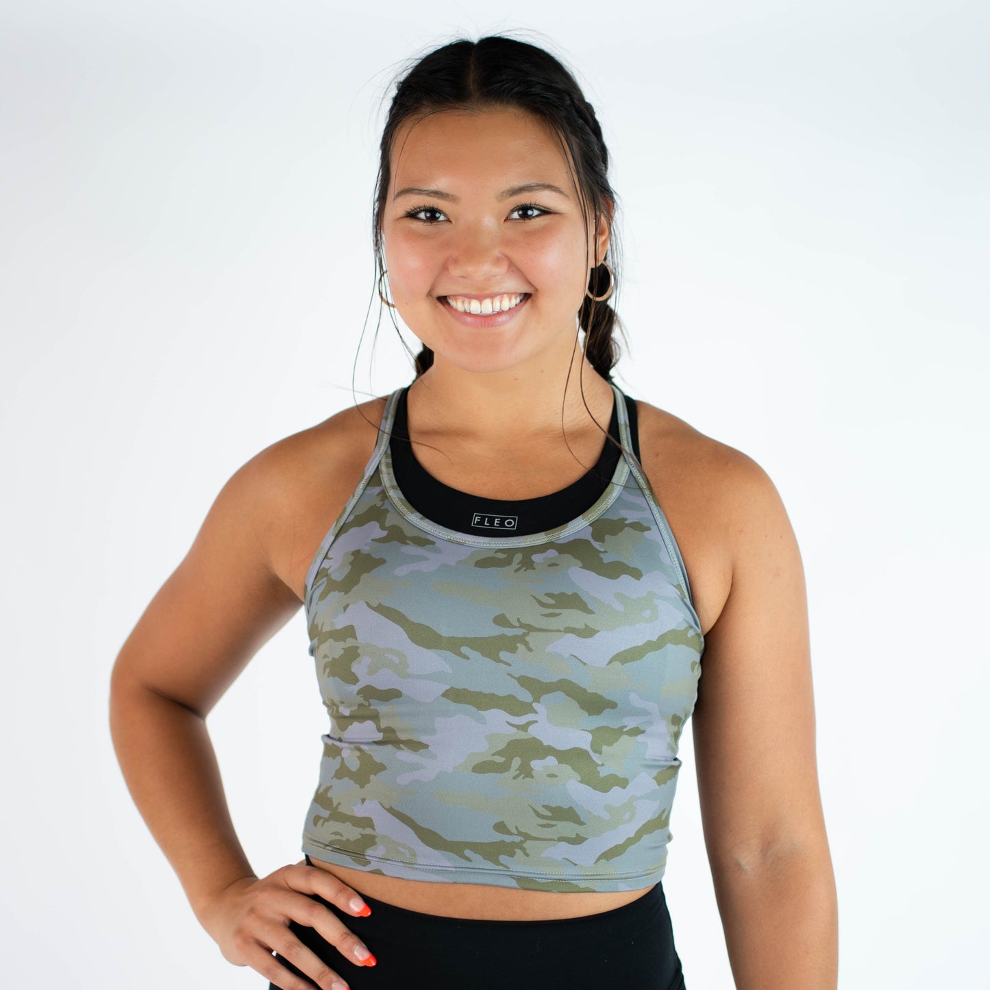 FLEO Switch Up Crop Tank - Cadence Camo