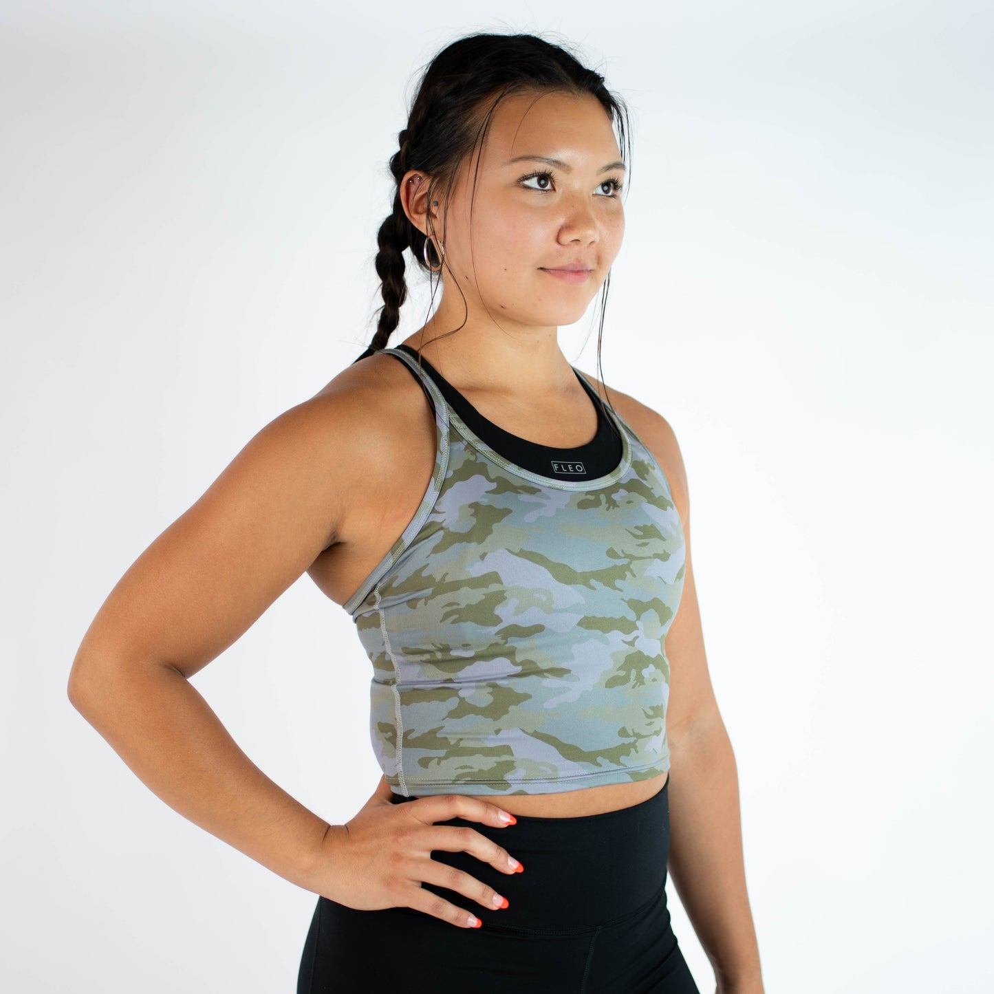 FLEO Switch Up Crop Tank - Cadence Camo
