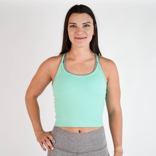 FLEO Switch Up Crop Tank - Biscay Green