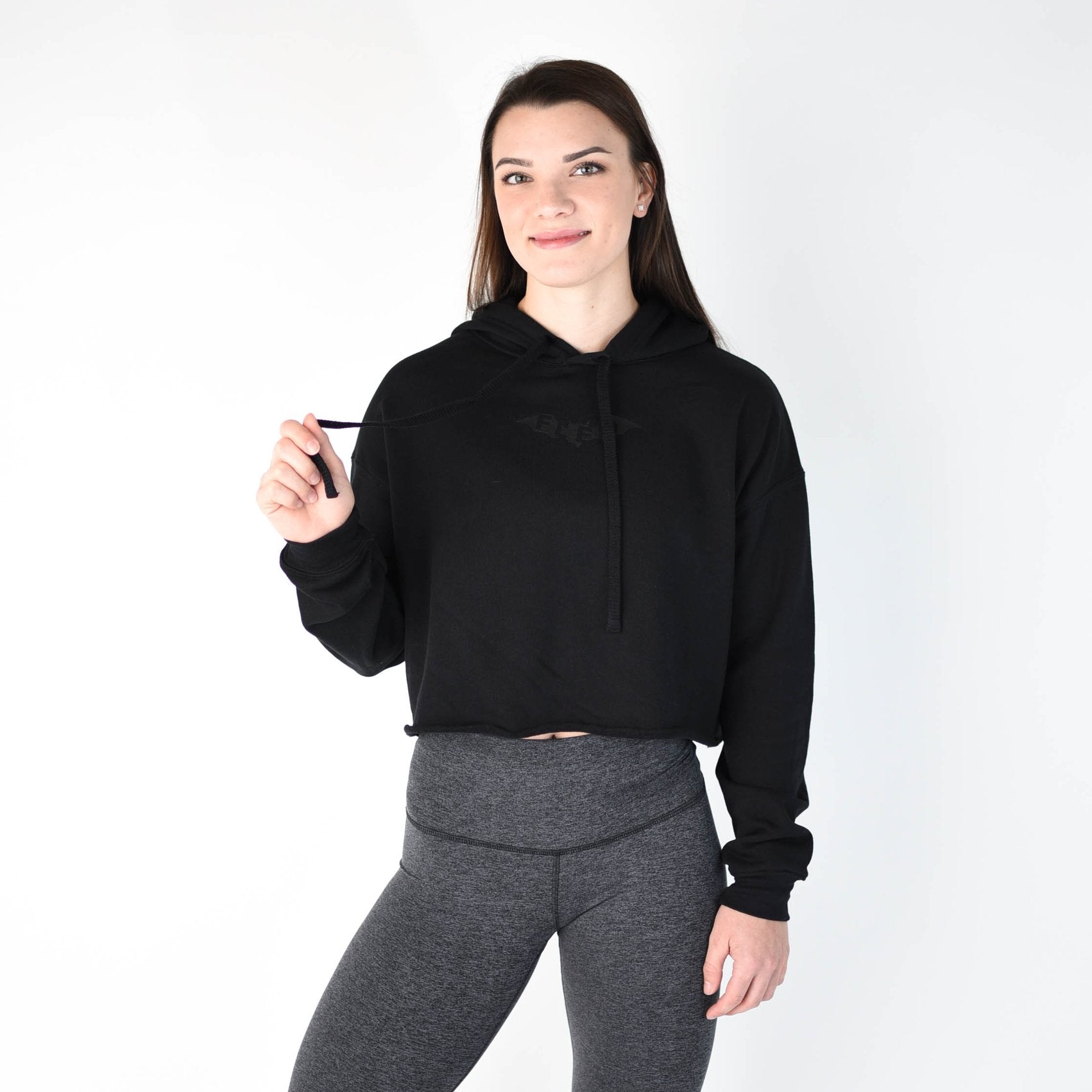 FLEO Bat Cropped Hoodie - Black - 9 for 9
