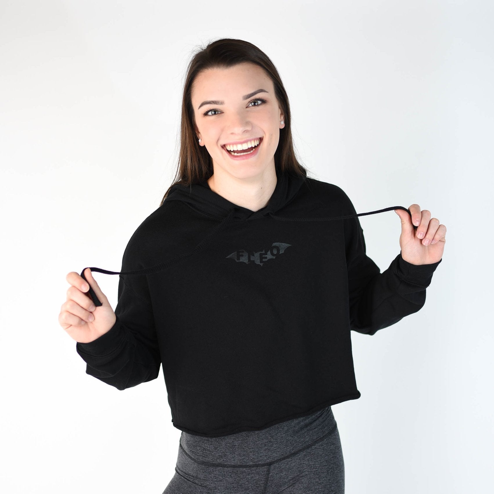 FLEO Bat Cropped Hoodie - Black - 9 for 9