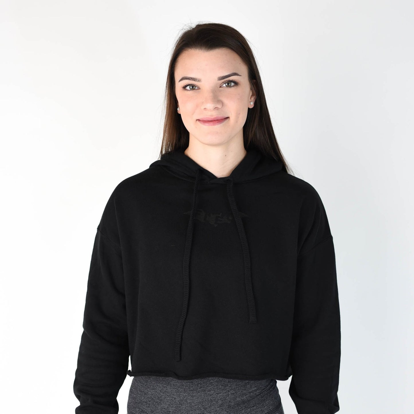FLEO Bat Cropped Hoodie Black