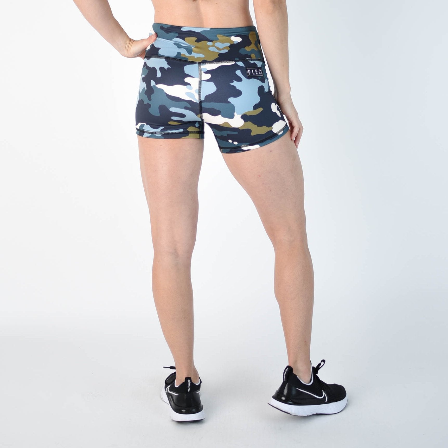 FLEO Alpine Olive Camo Shorts (Power High-rise) - 9 for 9