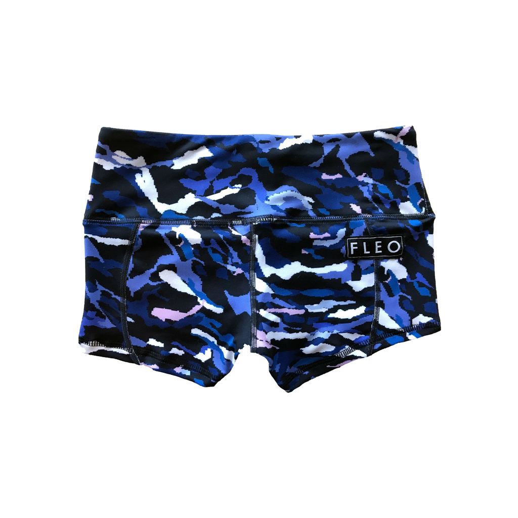 FLEO Blue Camo Shorts (Low-rise Contour) - 9 for 9