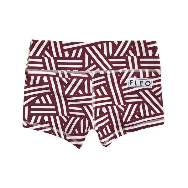 FLEO Maroon Linear Shorts (Original) - 9 for 9