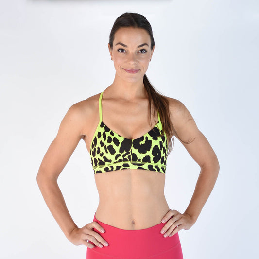 FLEO Reinette Sports Bra - Acid Lime Leopard - 9 for 9