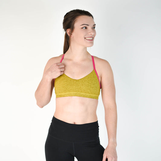 FLEO Reinette Sports Bra - Bronze Bamboo + Cabaret Straps - 9 for 9