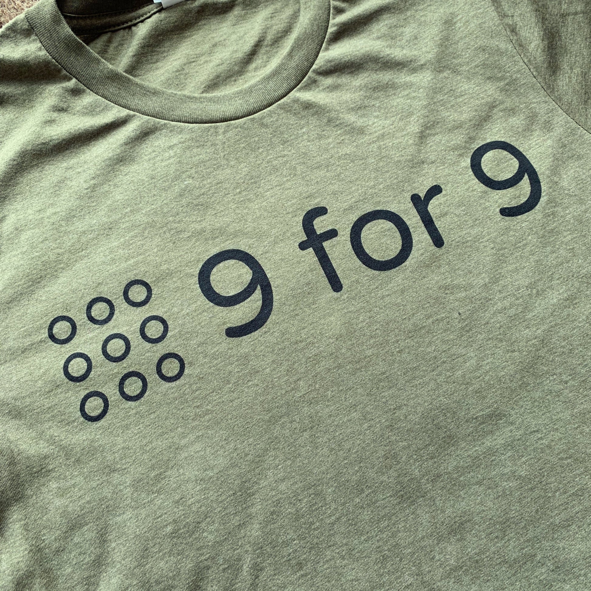 9 for 9 Unisex Tee (Heather Olive) - 9 for 9