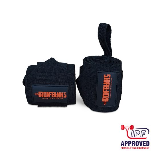 Iron Tanks Ironclad Wrist Wraps (Immortal Black) - IPF APPROVED - 9 for 9