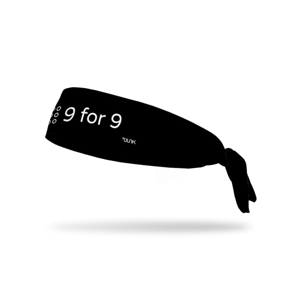 JUNK 9 for 9 Black Headband (Flex Tie) - 9 for 9