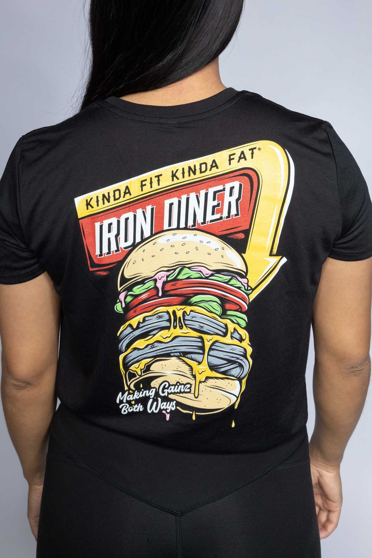 Kinda Fit Kinda Fat Iron Diner Burger Cropped Tee