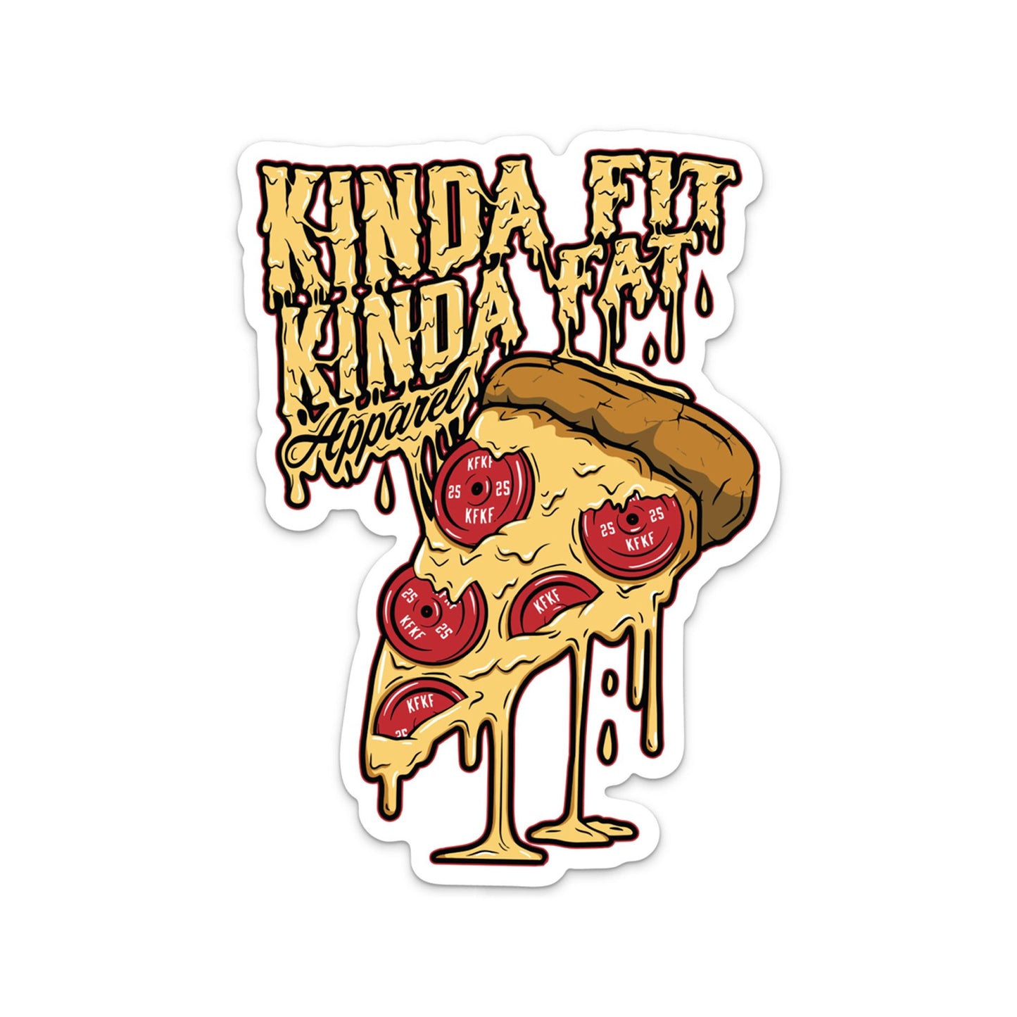 Kinda Fit Kinda Fat "Plateroni" Pizza Sticker - 9 for 9