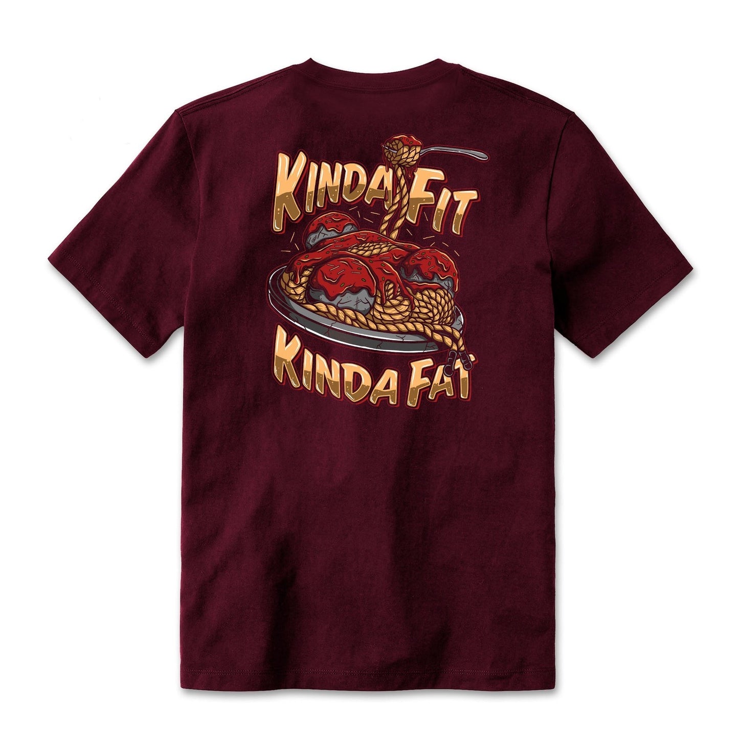 Kinda Fit Kinda Fat Strong Spaghetti Tee (Maroon) - 9 for 9