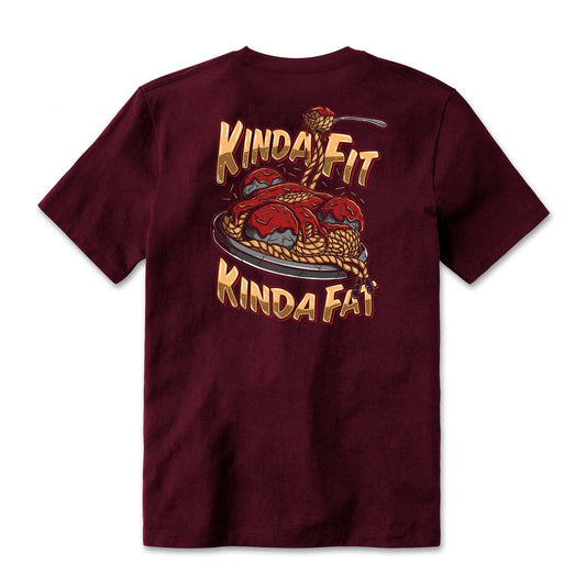 Kinda Fit Kinda Fat Strong Spaghetti Tee (Maroon) - 9 for 9