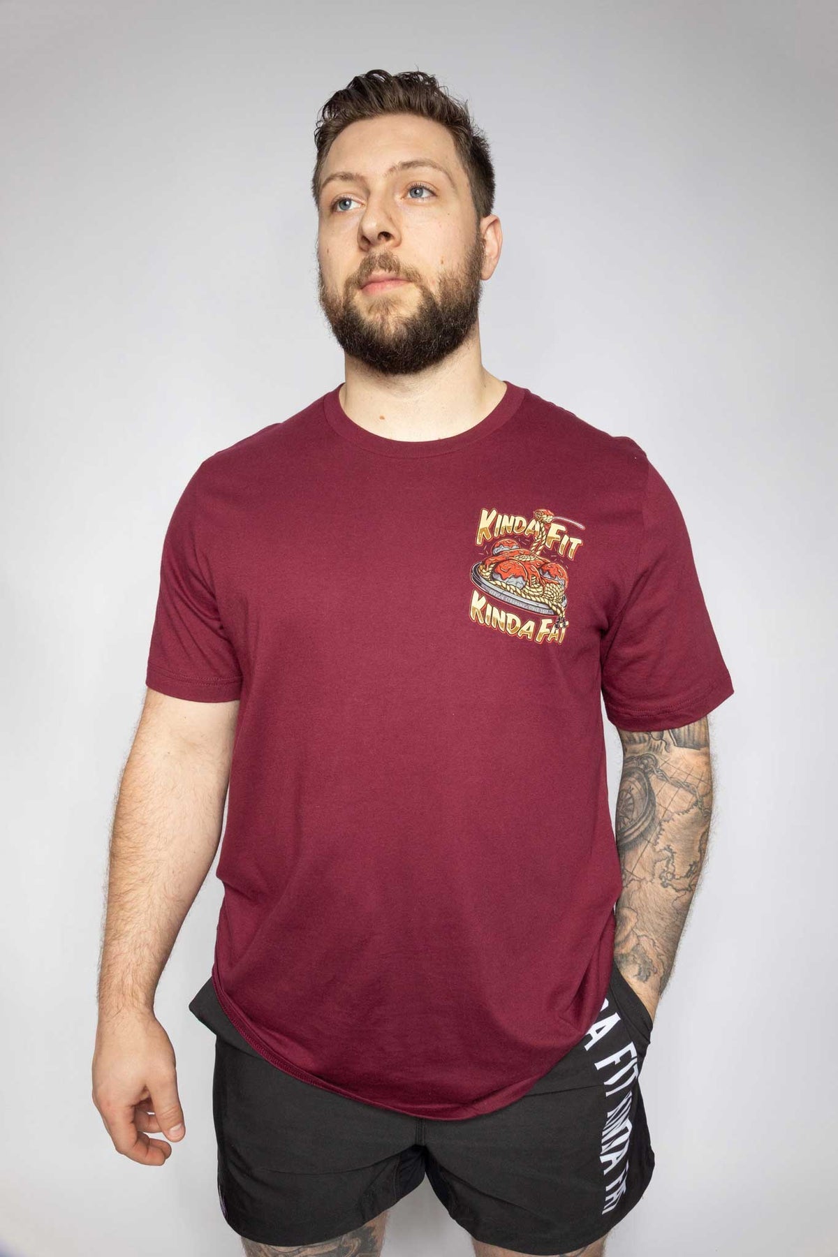 Kinda Fit Kinda Fat Strong Spaghetti Tee (Maroon)