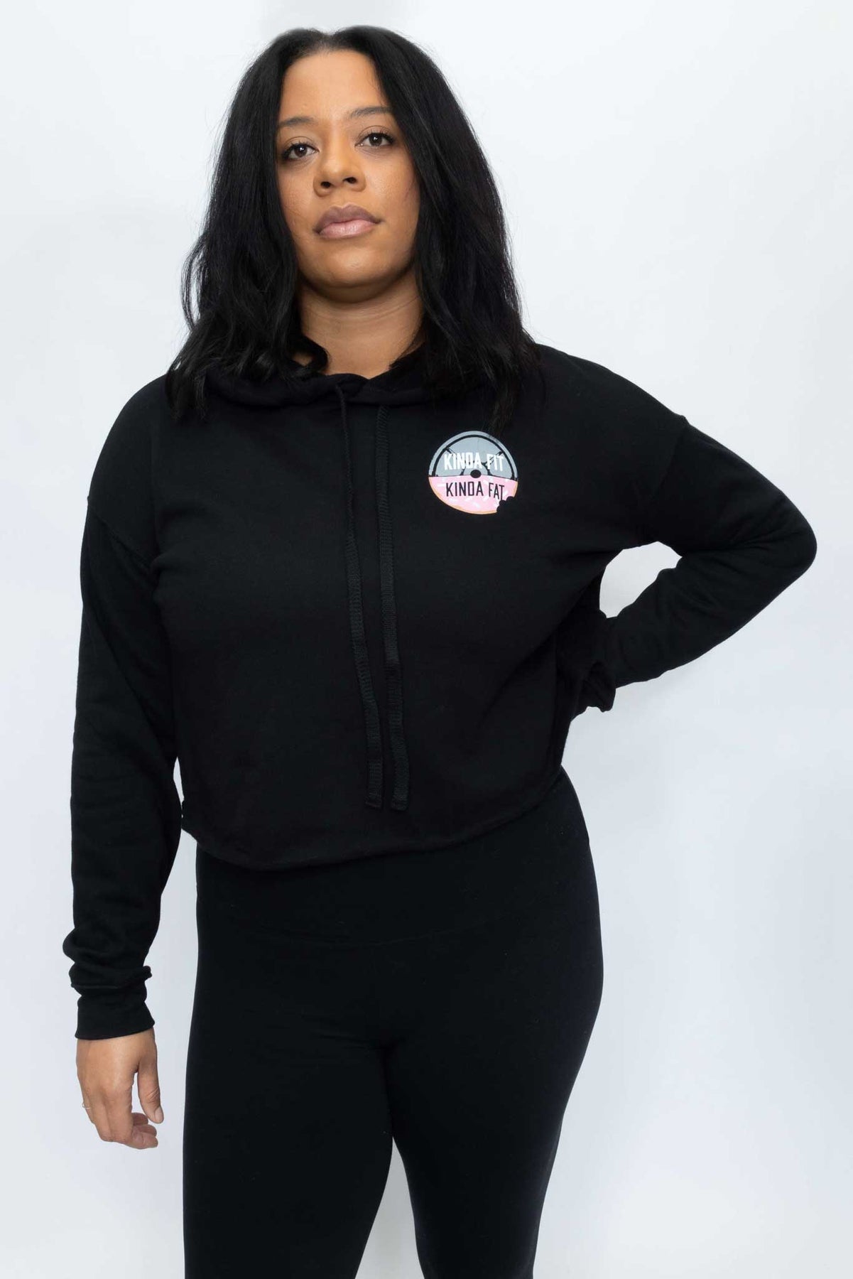 Kinda Fit Kinda Fat Original Donut Plate Cropped Hoodie
