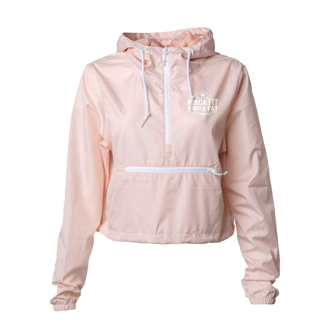 Kinda Fit Kinda Fat Diamond Drip Cropped Anorak (Pink)