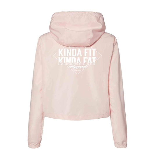 Kinda Fit Kinda Fat Diamond Drip Cropped Anorak (Pink)