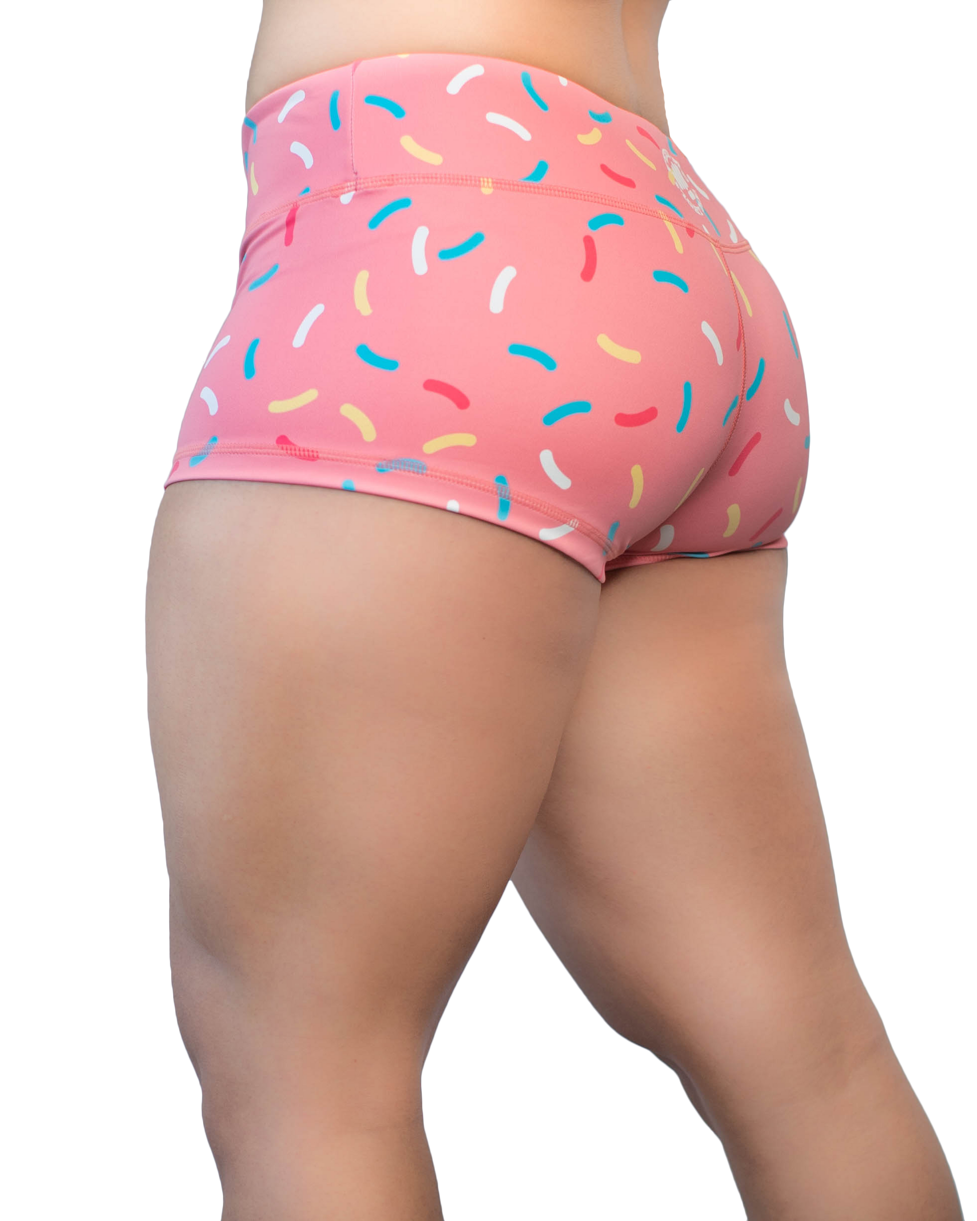 Feed Me Fight Me Women's Donut Sprinkle Shorts - Pink (Low-Rise) - 9 for 9