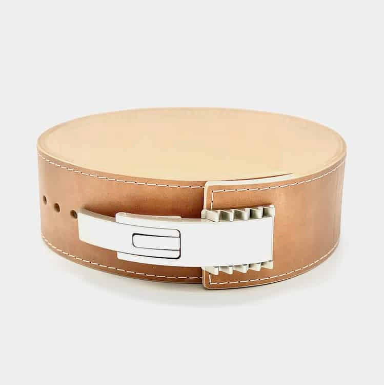 Pioneer Fitness "Stock" Untreated Powerlifting Lever Belt (with Satin Nickel PAL) – 10mm thick – 4" wide - 9 for 9