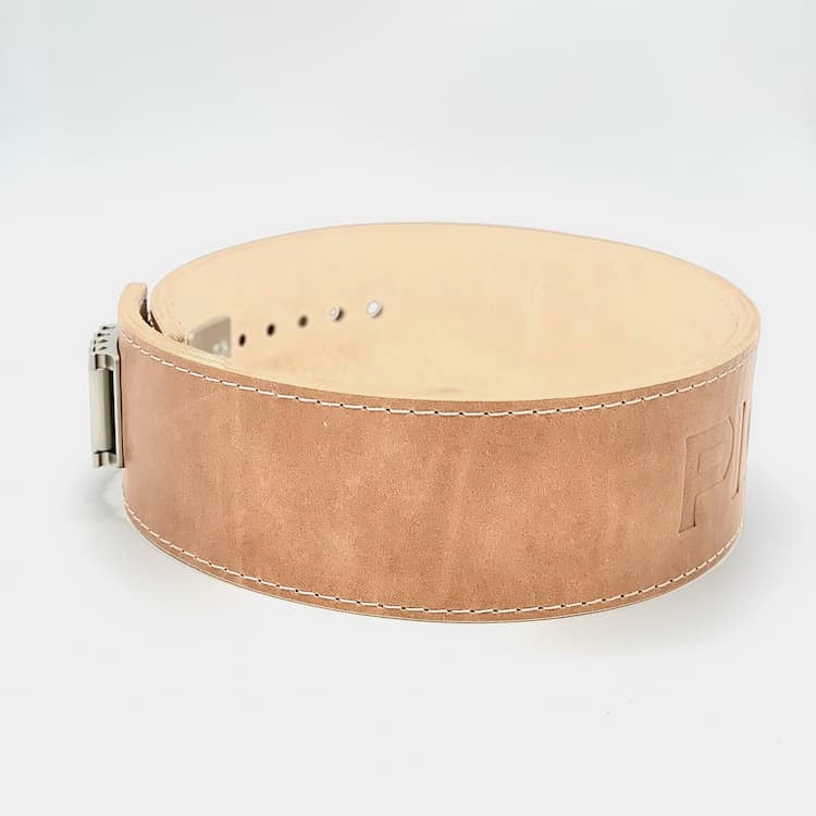 Pioneer Fitness "Stock" Untreated Powerlifting Lever Belt (with Satin Nickel PAL) – 10mm thick – 4" wide - 9 for 9