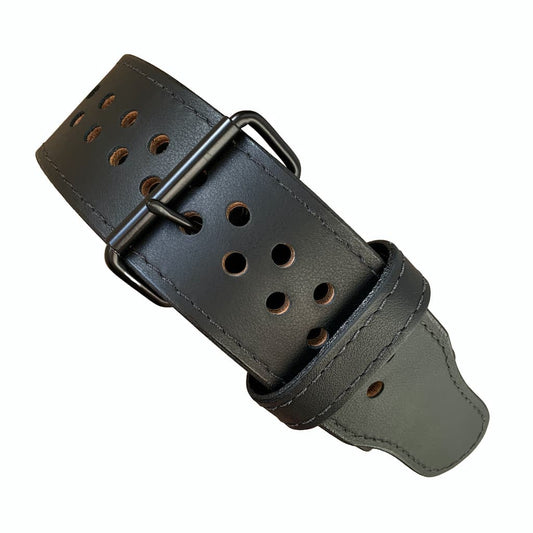 Pioneer Cut™ Powerlifting Belt – 10mm thick – 3"/4" wide (Custom Black Garment Leather "Murdered Out") - 9 for 9