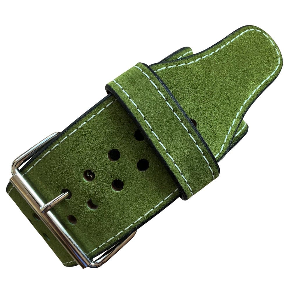 Pioneer Cut™ Powerlifting Belt – 10mm/13mm thick – 3"/4" wide (Single Colour Suede - Loden) - 9 for 9