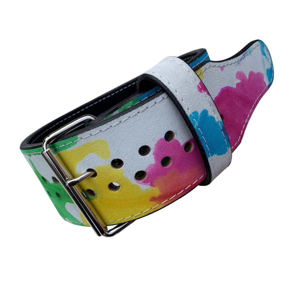 Pioneer Cut™ Powerlifting – 10mm thick – 3" / 4" wide (Tie-dye suede) - 9 for 9