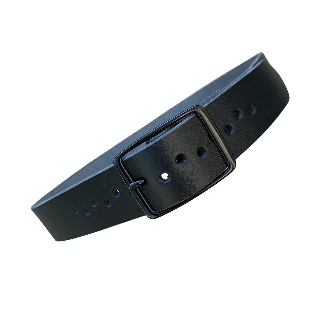 Pioneer Cut Heavy Duty 1.5" Work Belt (Black Leather with Black Buckle) - 9 for 9