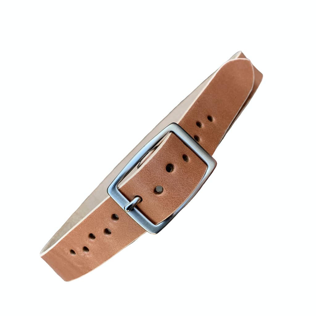 Pioneer Cut 1.25" Work Belt (Treated Leather with Silver Buckle) - 9 for 9