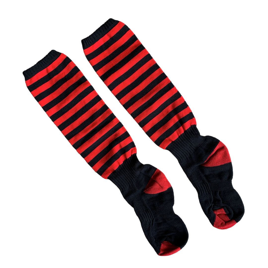 Premium Deadlift Socks (Black & Red Stripes)
