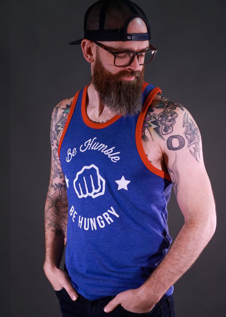 Feed Me Fight Me Be Humble, Be Hungry Tank (Royal/Red) - 9 for 9