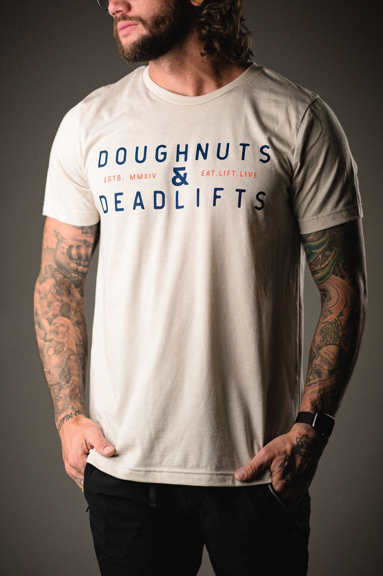 Doughnuts & Deadlifts SUMMER CAMP Tee (Toasted Mallow) - 9 for 9