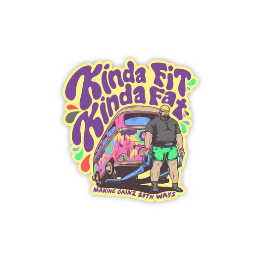 Kinda Fit Kinda Fat Donut Wagon Deadlift Sticker