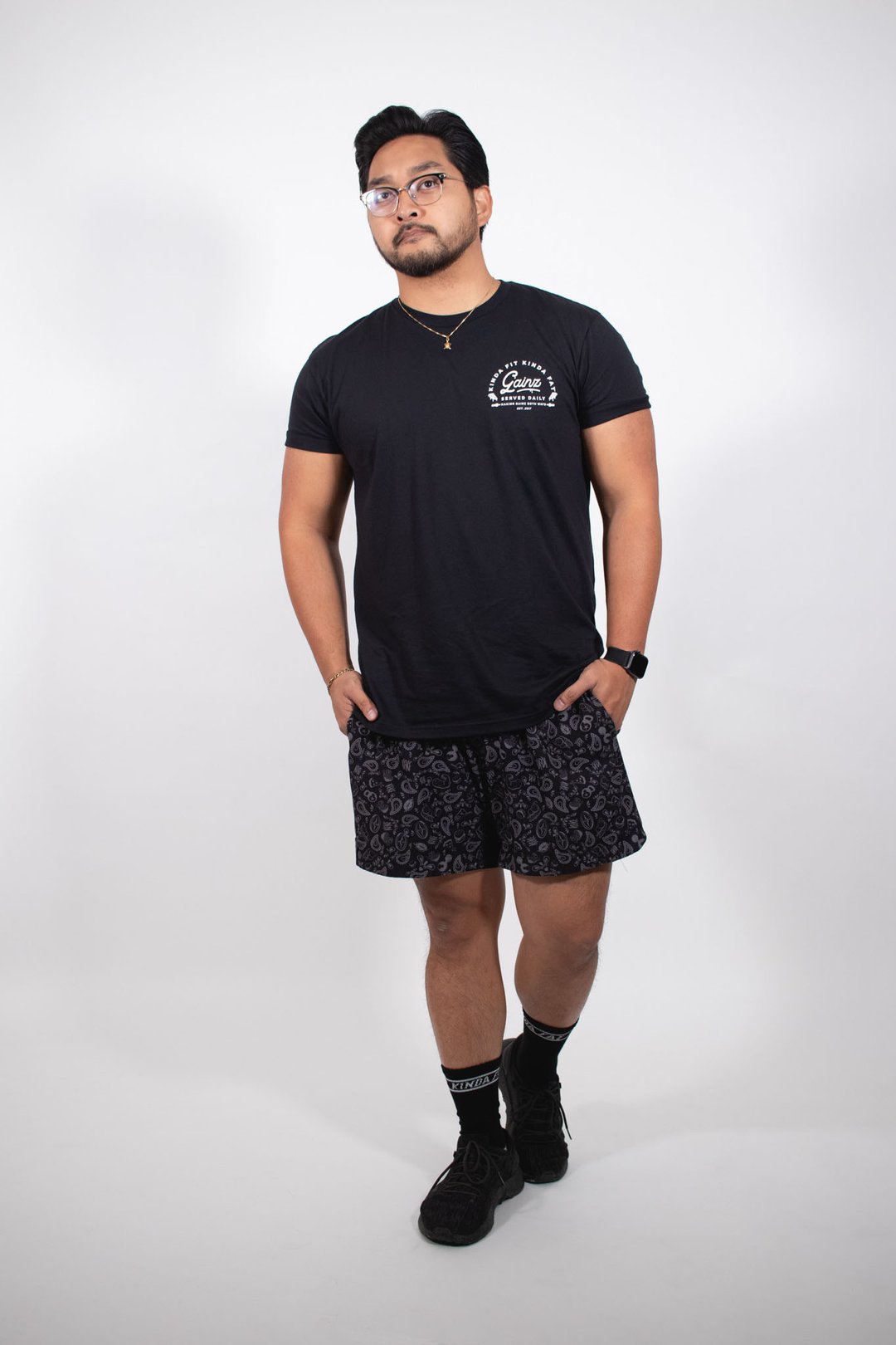 Kinda Fit Kinda Fat Gainz Served Daily Tee (Black)