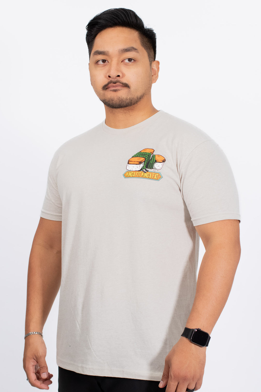 Kinda Fit Kinda Fat Muscles and Musubi Tee (Sand)