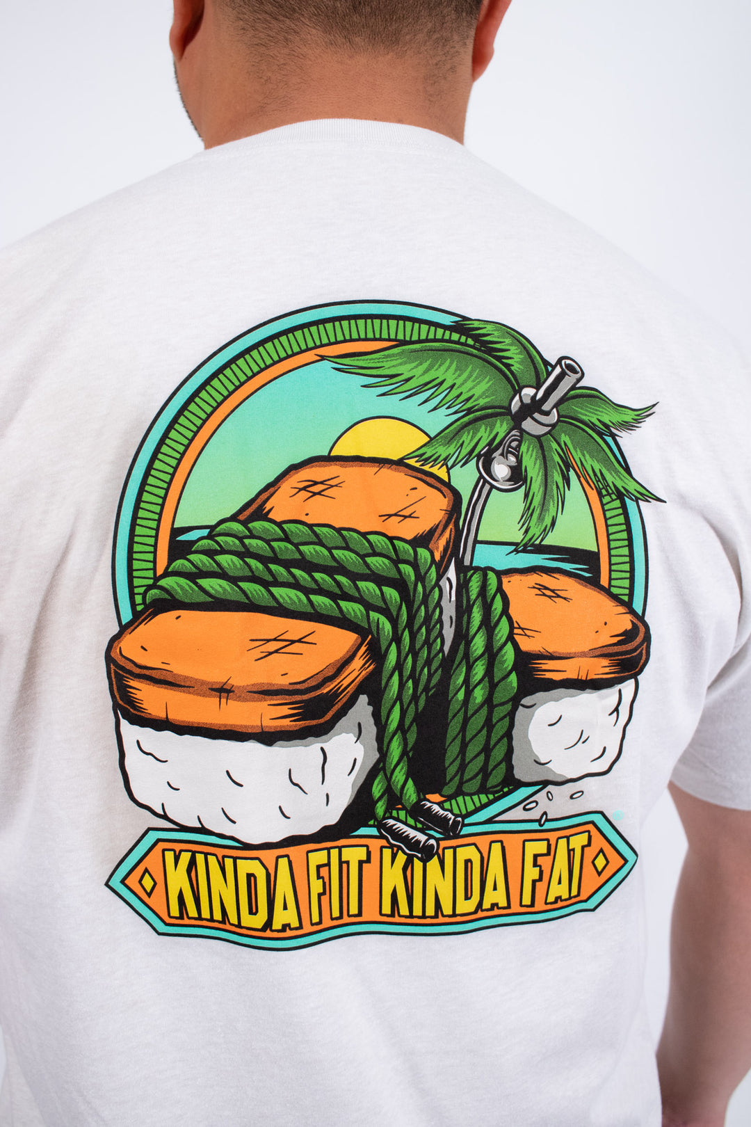 Kinda Fit Kinda Fat Muscles and Musubi Tee (Sand)