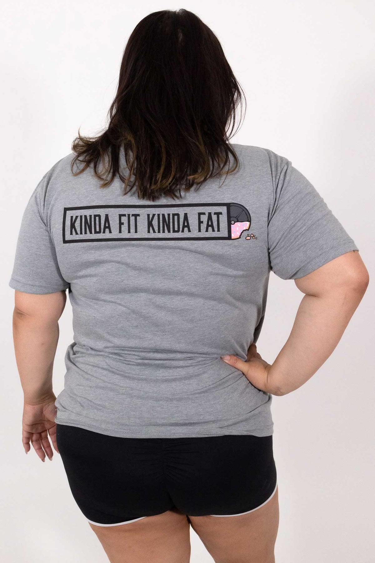 Kinda Fit Kinda Fat Original Donut Bar Logo Tee (Grey)