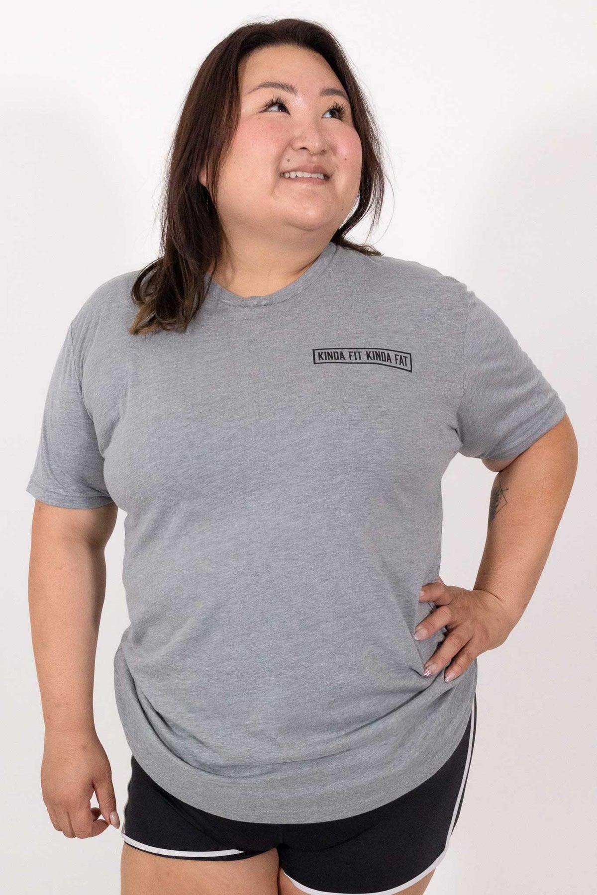 Kinda Fit Kinda Fat Original Donut Bar Logo Tee (Grey)