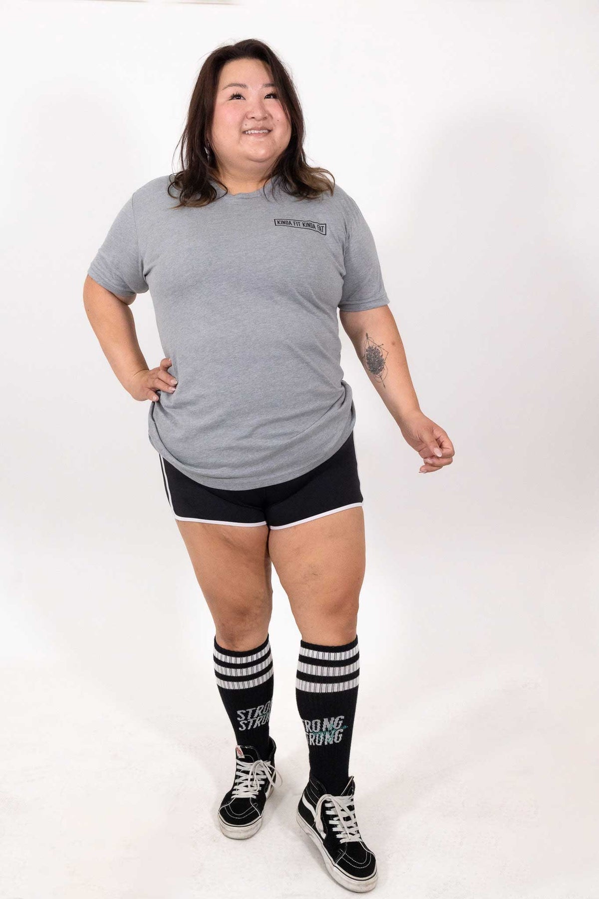 Kinda Fit Kinda Fat Original Donut Bar Logo Tee (Grey)